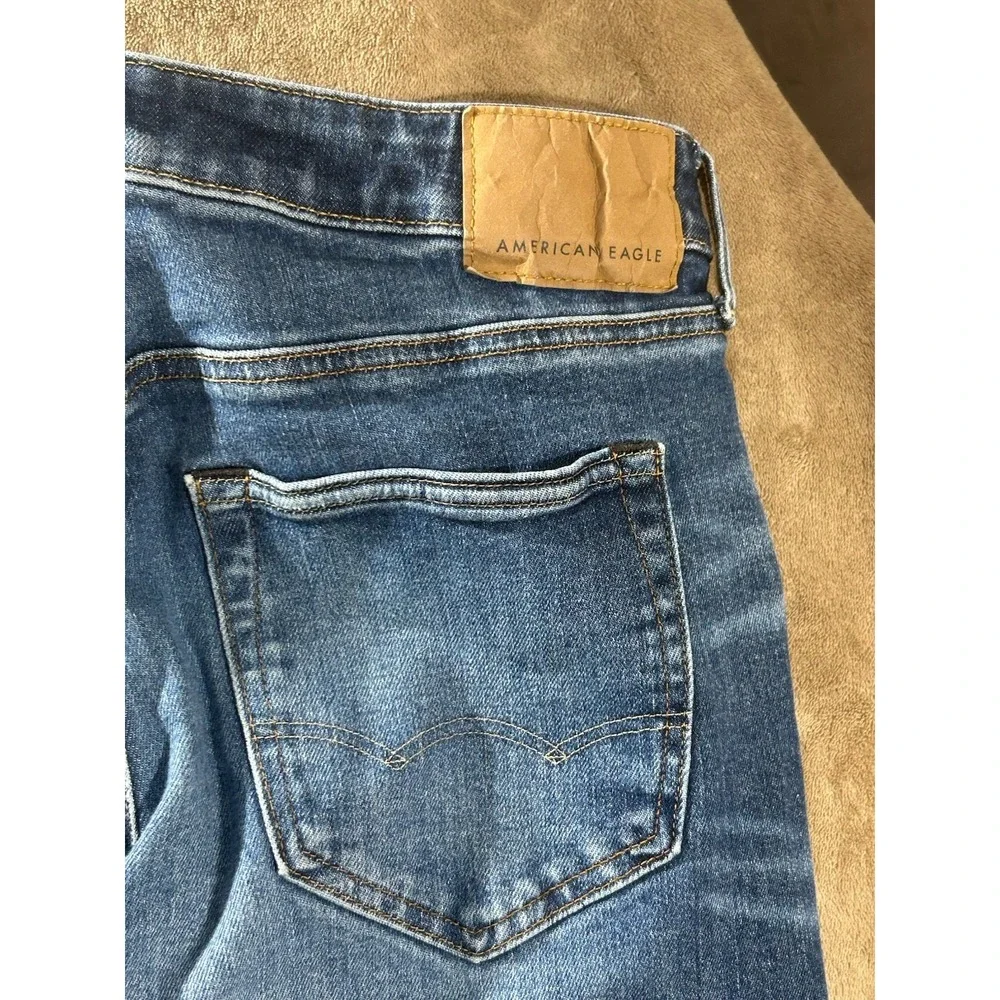 American Eagle AirFlex Straight Jeans Men's Size 33x32 Medium Wash Stretch Denim